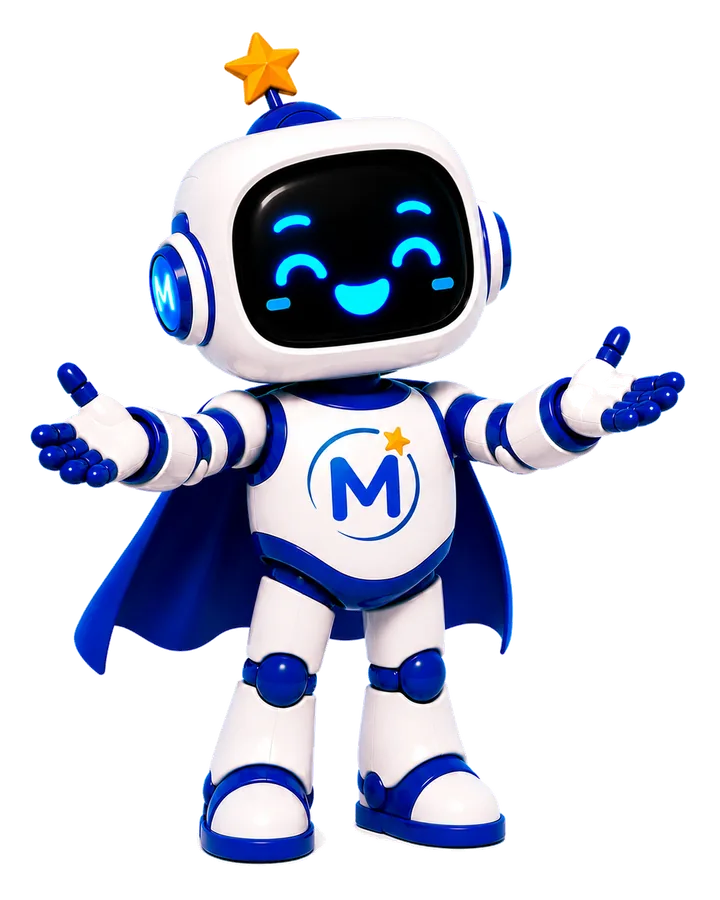 Robot Mivirai dang rộng hai tay chào đón